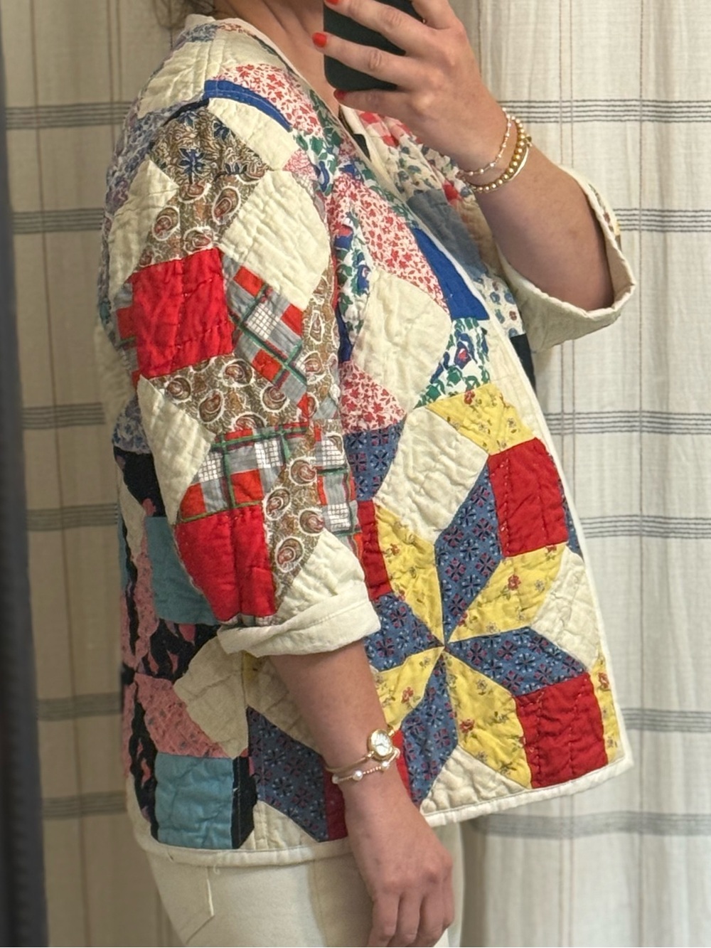 Handmade Patchwork Quilted Jacket - Picture 6 of 6